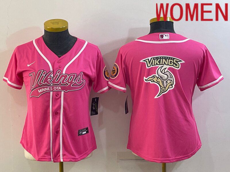 Women Minnesota Vikings Blank Pink 2022 Nike Co branded NFL Jerseys
